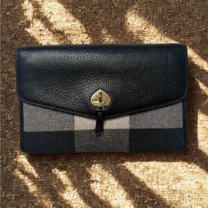 Kate Spade Black and Gray Plaid Wallet